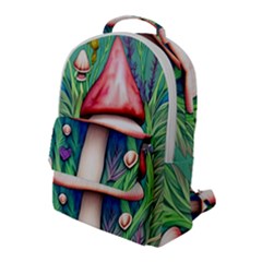 Vintage Forest Mushrooms Flap Pocket Backpack (large) by GardenOfOphir