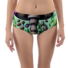 Forest Mushrooms Reversible Mid-waist Bikini Bottoms by GardenOfOphir