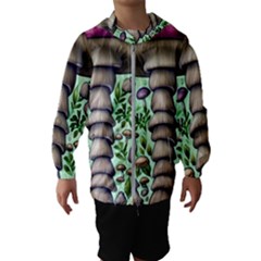 Forest Mushrooms Kids  Hooded Windbreaker by GardenOfOphir