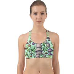 Forest Mushrooms Back Web Sports Bra by GardenOfOphir