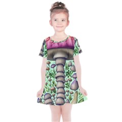 Forest Mushrooms Kids  Simple Cotton Dress by GardenOfOphir