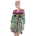 Forest Mushrooms Open Neck Shift Dress View1