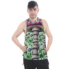 Forest Mushrooms Men s Sleeveless Hoodie by GardenOfOphir