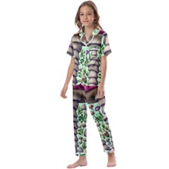 Forest Mushrooms Kids  Satin Short Sleeve Pajamas Set by GardenOfOphir