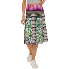 Forest Mushrooms Midi Panel Skirt by GardenOfOphir