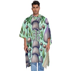 Forest Mushrooms Men s Hooded Rain Ponchos