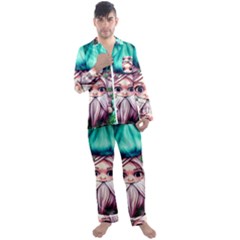 Witchy Forest Mushrooms Men s Long Sleeve Satin Pajamas Set by GardenOfOphir