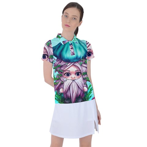 Witchy Forest Mushrooms Women s Polo Tee by GardenOfOphir