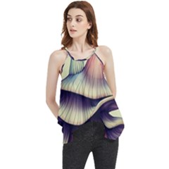 Antique Forest Mushrooms Flowy Camisole Tank Top