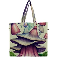 Antique Forest Mushrooms Canvas Travel Bag by GardenOfOphir