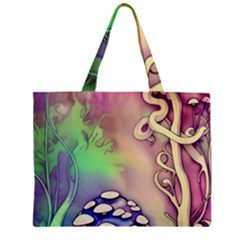 Tiny Forest Mushroom Fairy Zipper Mini Tote Bag by GardenOfOphir