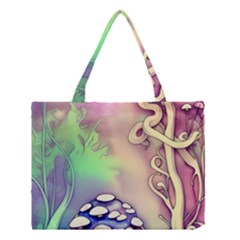 Tiny Forest Mushroom Fairy Medium Tote Bag by GardenOfOphir