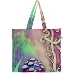 Tiny Forest Mushroom Fairy Canvas Travel Bag by GardenOfOphir