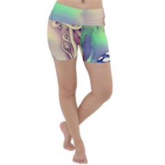 Tiny Forest Mushroom Fairy Lightweight Velour Yoga Shorts by GardenOfOphir