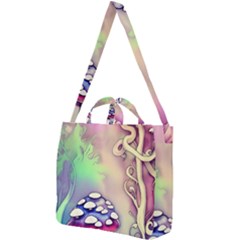 Tiny Forest Mushroom Fairy Square Shoulder Tote Bag by GardenOfOphir