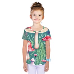 Forest Mushroom Fairy Garden Kids  One Piece Tee