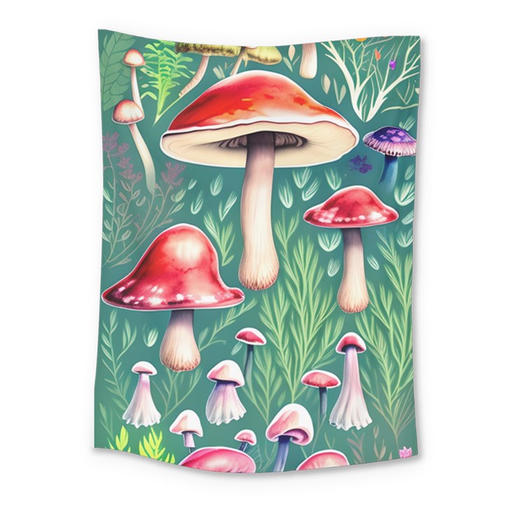 Forest Mushroom Fairy Garden Medium Tapestry