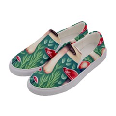 Forest Mushroom Fairy Garden Women s Canvas Slip Ons by GardenOfOphir