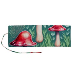 Forest Mushroom Fairy Garden Roll Up Canvas Pencil Holder (m) by GardenOfOphir