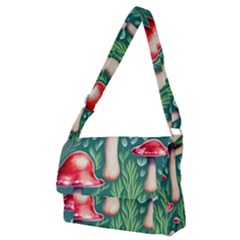 Forest Mushroom Fairy Garden Full Print Messenger Bag (m) by GardenOfOphir