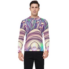 Forest Mushroom Fairy House Men s Long Sleeve Rash Guard by GardenOfOphir