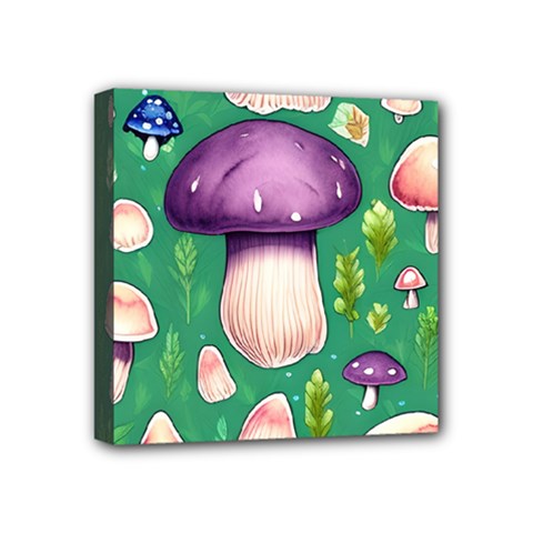 Forest Mushroom Garden Path Mini Canvas 4  X 4  (stretched) by GardenOfOphir