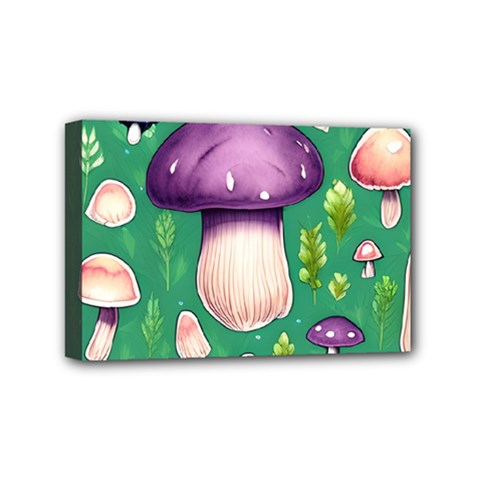 Forest Mushroom Garden Path Mini Canvas 6  X 4  (stretched) by GardenOfOphir