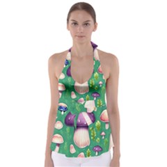 Forest Mushroom Garden Path Babydoll Tankini Top by GardenOfOphir