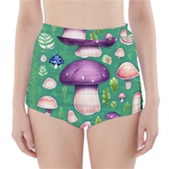 Forest Mushroom Garden Path High-waisted Bikini Bottoms by GardenOfOphir