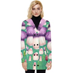 Forest Mushroom Garden Path Button Up Hooded Coat  by GardenOfOphir