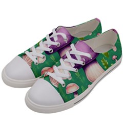 Forest Mushroom Garden Path Men s Low Top Canvas Sneakers by GardenOfOphir