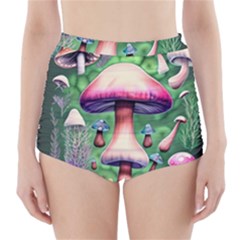 Secret Forest Mushroom Fairy High-waisted Bikini Bottoms by GardenOfOphir