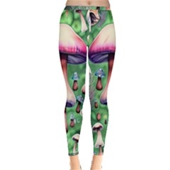 Secret Forest Mushroom Fairy Inside Out Leggings by GardenOfOphir