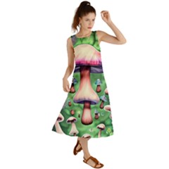 Secret Forest Mushroom Fairy Summer Maxi Dress by GardenOfOphir