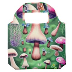 Secret Forest Mushroom Fairy Premium Foldable Grocery Recycle Bag by GardenOfOphir