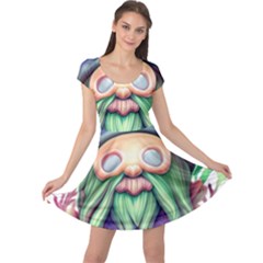 Enchanted Mushroom Forest Fairycore Cap Sleeve Dress by GardenOfOphir