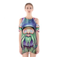 Enchanted Mushroom Forest Fairycore Shoulder Cutout One Piece Dress by GardenOfOphir