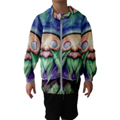 Enchanted Mushroom Forest Fairycore Kids  Hooded Windbreaker by GardenOfOphir