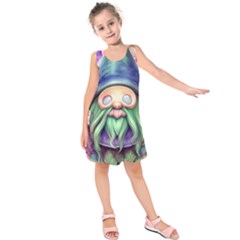 Enchanted Mushroom Forest Fairycore Kids  Sleeveless Dress by GardenOfOphir