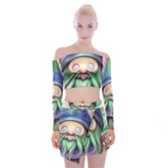 Enchanted Mushroom Forest Fairycore Off Shoulder Top With Mini Skirt Set by GardenOfOphir