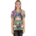 Enchanted Mushroom Forest Fairycore Women s V-Neck Scrub Top View1