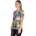 Enchanted Mushroom Forest Fairycore Women s V-Neck Scrub Top View2