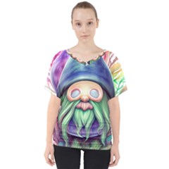 Enchanted Mushroom Forest Fairycore V-neck Dolman Drape Top by GardenOfOphir