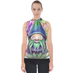 Enchanted Mushroom Forest Fairycore Mock Neck Shell Top by GardenOfOphir