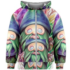 Enchanted Mushroom Forest Fairycore Kids  Zipper Hoodie Without Drawstring by GardenOfOphir