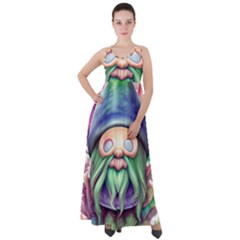 Enchanted Mushroom Forest Fairycore Empire Waist Velour Maxi Dress by GardenOfOphir