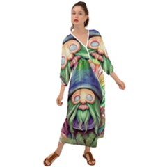 Enchanted Mushroom Forest Fairycore Grecian Style  Maxi Dress by GardenOfOphir