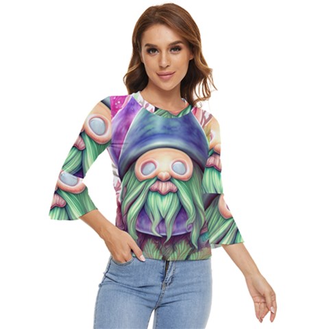 Enchanted Mushroom Forest Fairycore Bell Sleeve Top by GardenOfOphir