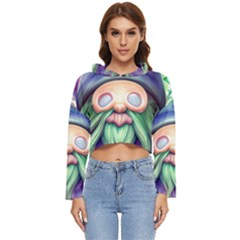 Enchanted Mushroom Forest Fairycore Women s Lightweight Cropped Hoodie by GardenOfOphir