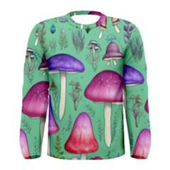 Foraging In The Mushroom Forest Men s Long Sleeve Tee by GardenOfOphir